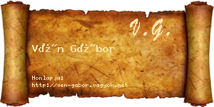 Vén Gábor névjegykártya